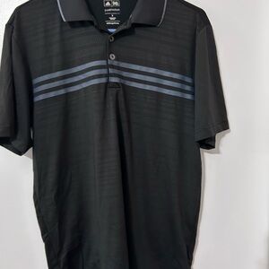 Adidas Black Polo Shirt with Stripes